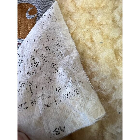 Vtg Carhartt Canvas Work Vest Jacket 3XL Tan Brown Sherpa Lined Thrashed Stains - Picture 7 of 11